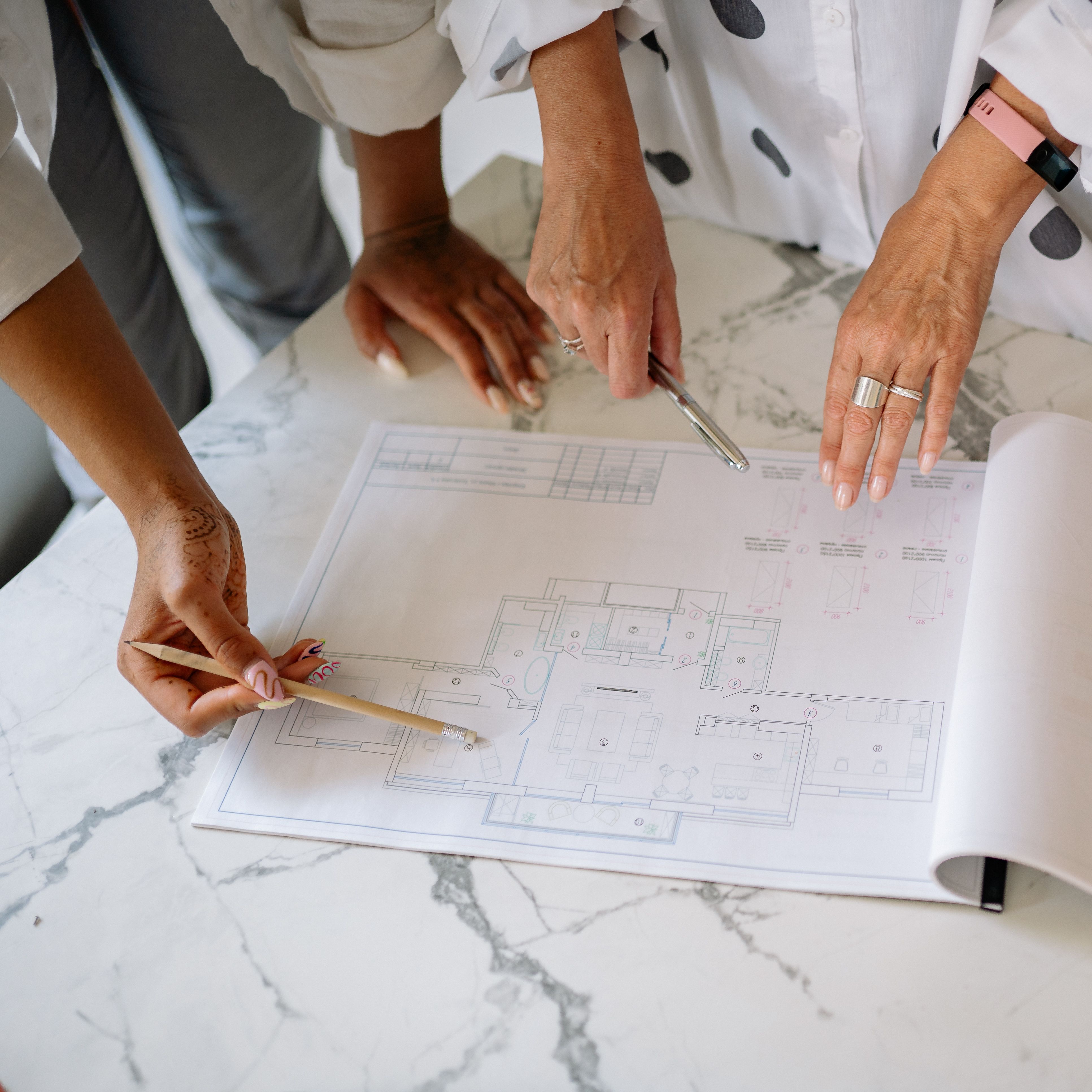 Engineering plans reviewed on site